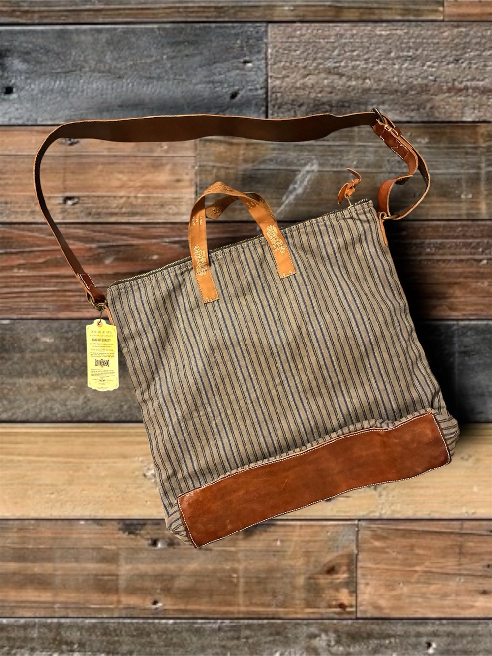 **NWOT** DOUBLE RL RALPH LAUREN RRL LEATHER/ HERRINGBONE TWILL SHOULDER BAG